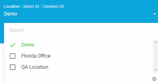 Location-based schedule filtering in Theralytics