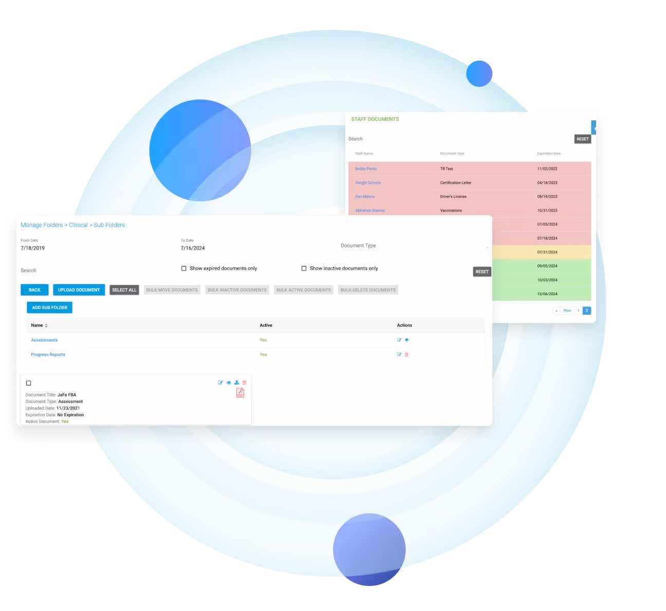 Customizable documentation management workspace